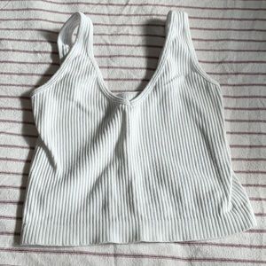 Free People Ribbed Crop Tank Top, S